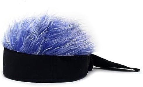 YEKEYI Halloween Novelty Hair Hats Spiked Funny Skull Hat Adjustable Wig Hat with Hair