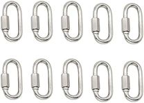 Carabiner Clip WorthPlanet 10 Packs M4/M5/M6/M8 Stainless Steel Oval Carabiner Threaded Quick Link for Carabiner, Hammock, Camping and Outdoor Equipment W060007