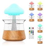 Rain Cloud Humidifier, 3 in 1 Diffuser Water Drip Humidifier, Essential Oil Diffuser with 7 Colors & Remote Control & White Noise & Timer Off，Air Humidifiers for Bedroom(Wood color)