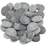 MUKLEI 60 PCS 2 Sizes River Rocks for Painting, Flat Stones to Paint, Flat Rocks Smooth Painting Rocks Kindness Stones for DIY, Arts, Crafts, Family Time, Gray, 0.8-1.2 Inches, 2-3 Inches