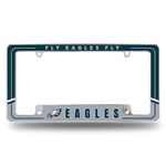 Rico Industries NFL Football Philadelphia Eagles Two-Tone 12" x 6" Chrome All Over Automotive License Plate Frame for Car/Truck/SUV