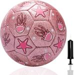 U&C Planet Kids Football Toddlers Football, Size 2 Footballs, Small Ball for Baby, Garden Balls Gift for Kids Boys Girls 1 2 3 4 5 6 Years Old Shining Pink Jellyfish