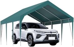 GarveeLife Carport 12'x20' Heavy Duty Car Canopy UV Resistant Waterproof Portable Garage for Car, Storage Shed, Party, Dark Green