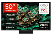 TCL 50C7K-UK 50 Inch QD-Mini LED TV, 4K HDR Premium 2000, Smart TV Powered by Google TV (Dolby Vision IQ & Atmos, HVA Panel, 144Hz Motion Clarity Pro, Game Master)