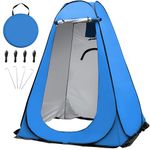 TORIBIO Pop Up Camping Shower Tent, Portable Beach Dressing Changing Room UV/Rain Outdoor Privacy Shelter, UV Shower Enclosure Tents for Outdoor Hiking Beach Picnic Fishing, 4.92ft × 6.24ft H, Blue