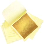 Edible Gold Leaf Edible Cake Decoration 24k Gold Leaf Leafing Sheets Foil Paper for Cakes, Desserts, Chocolate, Art and Craft, Face Masks and Nail Art (10)