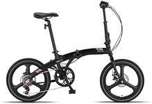 PACTO Two - Folding bike, Aluminum frame, disc brakes, Shimano 6 gears, Easy folding, Dutch design, 20 inch, Black