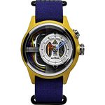 The Electricianz Cable Z Mens Designer Watch - LED Light UP DIAL, Swiss Design, Unique Electric Module - Tough Nylon Case 42mm, Cobalt Blue NATO Fabric Strap