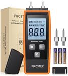 Proster Digital Wood Moisture Meter Portable Wood Moisture Meter with Large LCD Display Backlight for Detecting Firewood Leaks Cement Mortar