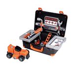 SMOBY Black & Decker Kids Tool Box - Children's Toy Tool Pretend Play Tools Kit - stickers for the 6 hand hold play tools in the portable Tool Box Carry Case for Boys and Girls Age 3 4 5 6 7 Years Old