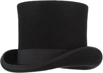 GEMVIE Men's Wool Felt Stage Magic Adults Costume Tall Top Hat 6.7" High Black M 58-60cm