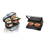 Hamilton Beach Dual Breakfast Sandwich Maker + Proctor Silex Panini Press & Grill