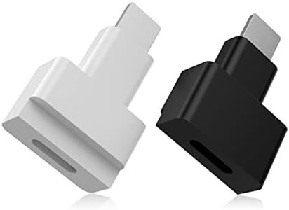 EMATETEK i-Phone Extender Adapter Connector Female to Male. Transfer Audio, Video, Picture, Data and Charging. 2PCS Extension Charger Adapter for Lifeproof, Otterbox Cases. (White & Black)