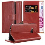 Cadorabo Book Case Compatible with HTC One M9 in Wine RED - with Magnetic Closure, Stand Function and Card Slot - Wallet Etui Cover Pouch PU Leather Flip