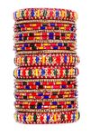 Swara Creations Glass Bangles Size -2.4 |Multicolor bangles set for women | shiny stone work bangles (194S2)