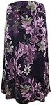 LEEBE Women's Plus Size Maxi Skirt (UK 18-36) (22-24, Purple Floral)