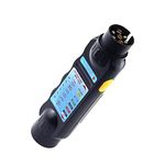 Trailer Light Circuit Tester - 7 Pin 12V Trailer Plug Socket Tester Nylon Diagnostic Tool For Cars Yacht Truck Tractor (Black)