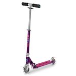 Micro Scooters | Micro Sprite Classic LED Children's Scooter | Handlebar Adjustable | Light Up Wheels | Foldable | Kickstand | 5 to Teen | Boys & Girls | Ocean Purple