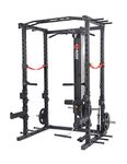 ALTAS STRENGTH Home Gym Smith Machine with Pulley System Gym Squat Rack Pull Up Bar Upper Body Strength Training Leg Developer Commercial Fitness Equipment Included Accessories 3028