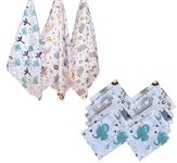 Trance Home Linen Super Soft 100% Cotton Baby Swaddle Cloth + Face Towels/Wash Cloth (3 Pcs Baby Pug Print Swaddle Cloth + 10 Pcs Baby Pug Print Wash Cloths)