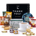 Hattie's Gifts Thank You Hamper English Tea Gift Set Includes Afternoon Tea, Clotted Cream Fudge, Shortbread Biscuits, & Jams - 10 Piece Hampers & Gourmet Gifts Christmas