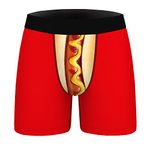 PNKJ Men's Christmas Hot Dog Print Boxer Briefs, Novelty Boxer Shorts, Funny for Men,XXL