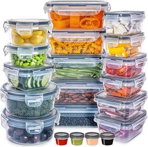 Fullstar 50PCS Food storage Containers with Lids, Plastic Leak-Proof BPA-Free Containers for Kitchen Organization, Meal Prep, Lunch Containers (Includes Labels & Pen)