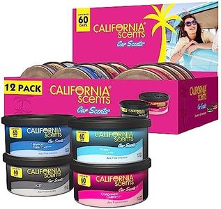 California Scents, Car Air Fresheners Can, Assorted Scents, Pack of 12, Strong Adjustable Long-Lasting Fragrance, Eliminates Odour