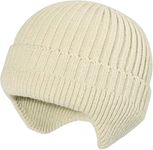 TopiBaaz Knit Beanie Hat for Men Women Winter Warm Earflap Soft Wool Slouchy Skull Cap with Ear Warmer Outdoor Sports Casual Woolen Hat | Freesize (White)