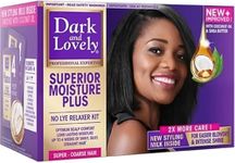 DARK AND LOVELY MOISTURE PLUS NO LYE RELAXER SUPER FOR COARSE HAIR 1 APPLICATION