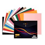 HTVRONT Heat Transfer Vinyl - 12" x 10" 15 Sheets HTV Vinyl（PU） 10 Assorted Colours with One Teflon Sheet Iron On Vinyl for T-Shirts & Fabrics