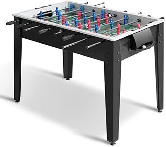 GYMAX 48” Foosball Table, Arcades Soccer Game Table for Multiplayer with 2 Balls, Score Keepers Wooden Competition Sized Foosball Table for Adults and Kids (Black)