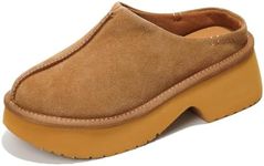 Project Cloud Clogs for Women - Memory Foam Genuine Suede Slip on Clogs, Non-Slip Sole Women's Mules & Clogs - Slip-on Womens Shoes & Womens Clogs - Comfy Mules for Women 2024 (Johnna, Chestnut, 8)