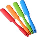 FS COOL Set of 4 Silicone Spatula - Heat Resistant Kitchen Jar Spatulas, Perfect for Baking, Mixing,Icing Cakes and Spreading Peanut Butter, BPA Free and Dishwasher Safe, Icing Spatulas (Random)