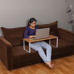 INVISIBLE BED Sturdy Portable Lapdesk, Laptop Table, Bed Table, Study Table, Heavy Duty Laptop Desk for Sofa/Couch/Floor (76.5 X 33.5 X 25.3 Cm; Desert Walnut Finish; Made in India, Engineered Wood)