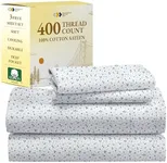 California Design Den Floral Sheets Pattern Twin Sheet Set - Luxury 400 Thread Count 100% Cotton Sheets (Blooming Meadows)