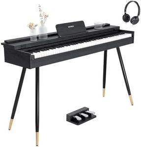 STRICH 88 Key Digital Piano, Hammer-Action Weighted Keyboard, Full Size Desk Cover Electric Piano Keyboard with Stand, 25Wx2 Speakers, Headphones, Three Pedal, SDP-350S(Color Black)