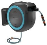 Gardena battery-powered wall-mounted hose box PowerRoll XXL ready-to-use-set: Reel with 40m garden hose, automatic roll-up, hose guide & RollControl. Complete with rechargeable battery (18645-20)