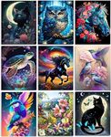 9 Pack Animals Diamond Painting Kits for Adults-5D DIY Diamond Art Kits for Adults, Paint by Diamonds Gem Art Kits for Adults for Gift Home Wall Decor(9 Pack,12x16inch)