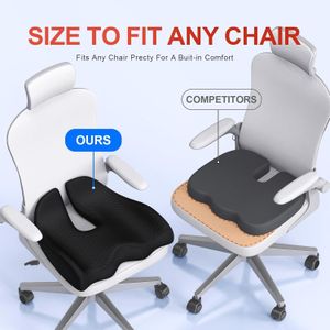 Benazcap XL Memory Foam Seat Cushion – Black Ergonomic Support