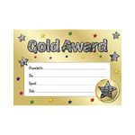 SuperStickers Gold Award Sparkling Certificates (A5). Pack of 20.