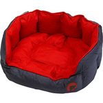 Petface Waterproof Oxford Puppy Luxury Oval Dog Bed, Red, Medium