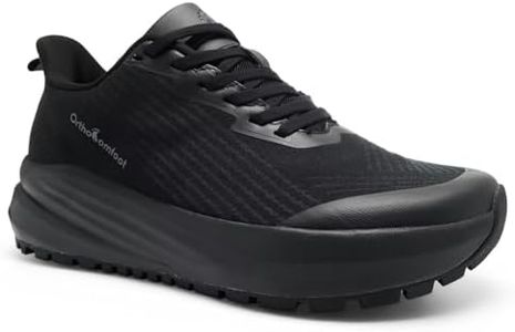 Men's Orthopedic Wide Breathable Hiking Shoes: Comfort Arch Support Heel Spur Heel Spurs Plantar Fasciitis Recovery Slip On Shoes, Travel Lightweight Climbing Wear Fashionable Sneakers Black Size 14
