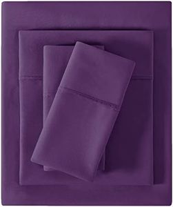 Softan Queen Size Sheet Set - Soft Queen Bed Sheets - Brushed Microfiber Fitted Sheet with 15" Deep Pockets - Breathable 4 Pieces Sheet Set for Queen Bed - Bedding Sheets & Pillowcases, Purple