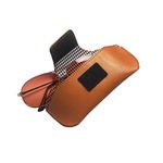 The Messy Corner Eyewear and Sunglasses Case | Fashionable, Stylish & Protective Travel Leather Gift for Men, Women & Girls | Vegan - Tan