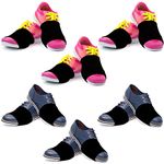 Boyiee 6 Pairs Dance Socks Shoe Socks on Smooth Floors Over Sneakers Shoe Cover for Dance Guard Knees Dancing Shoe Sliders Ballet Dancers Turning Socks for Pivots and Turns on Wood Floors (Black)