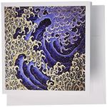 3dRose Image of Japanese Abstract Painting of Famous Wave in Masculine Form Greeting Cards, Set of 12 (gc_163302_2)