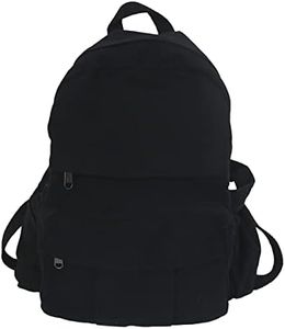 GAXOS Laptop Backpack for Women Travel Canvas Backpack for Women Vintage Aesthetic Backpack for School, Black, Rucksack Backpacks
