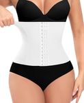 Werkiss Waist Trainer Corset Shapewear Tummy Control Body Shaper Slimming Girdle Band Steel Boned Underwear(#1 White, M)