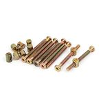 Sourcingmap M6x65mm Hex Key Drive Socket Cap Furniture Bolt w M6x12mm Barrel Nut 10 Set